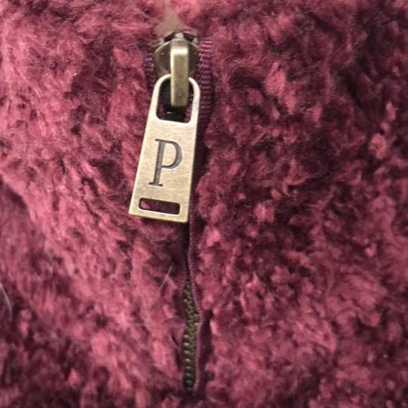 Pendleton Burgundy Fuzzy Furry Zip Jacket Medium - Picture 6 of 10
